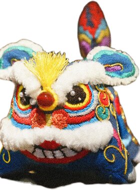 阿卡手工布老虎生肖醒狮平安刺绣