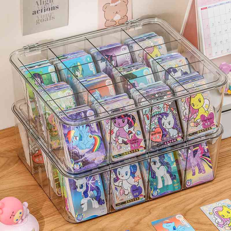 小马卡位盒亚克力黑背宝莉卡片收纳分卡大容量透明展示盒子小卡盒