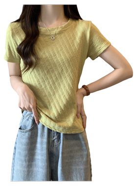 小个子短款正肩短袖T恤女夏装