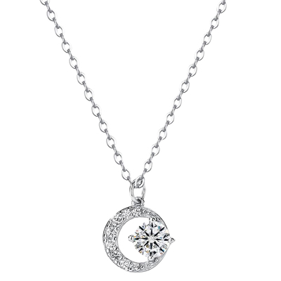 BENSHENG法式925纯银星月项链