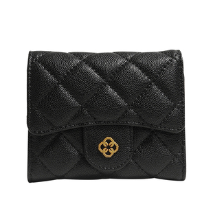 【小优家包包】HOYOZI真皮钱包短款女零钱包菱格卡包女士2025新款