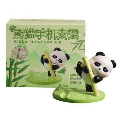 可爱熊猫手机支架摆件