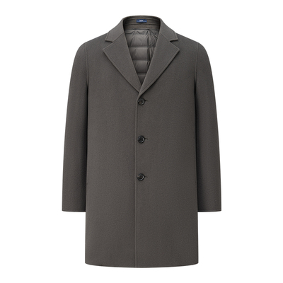 BONI/堡尼秋冬新品商务全羊毛呢子大衣中长款毛呢外套男BQ745021B