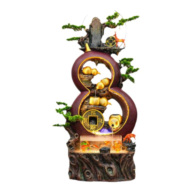 葫芦假山流水鱼缸招财装饰礼品