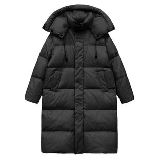 可拆帽90白鸭绒羽绒服女长款2025秋冬季新款大被子宽松韩版外套潮