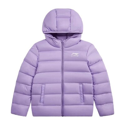 李宁正品女童宽松保暖短款羽绒服