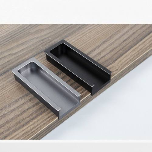 现代简约锌合金隐形嵌入式挖柜门柜橱柜抽屉槽拉手内嵌衣柜