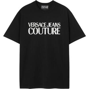 【季末优惠】VERSACE JEANS COUTURE 男士印花棉质平纹针织T恤