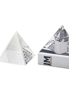 透明玻璃三角塔形压书配饰托盘