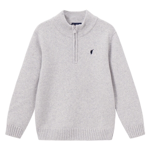 POLOWALK童装男童长袖针织衫2025秋冬新品毛衣简系中高领套头外套