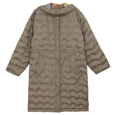 谜底中长款羽绒服女冬回归乡野复古花色两面穿鸭绒保暖244MY1464