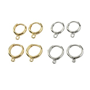 铜镀18K真金色保色耳钩耳圈圆形耳环耳夹耳扣饰品DIY耳环材料配件