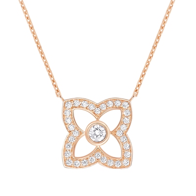 [情人节礼物]戴比尔斯 Enchanted Lotus Bloom 玫瑰金钻石项链