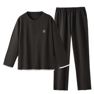 睡衣男士春秋款华夫格纯棉长袖秋季大码四季全棉高级感秋冬家居服