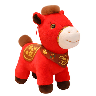 2026马年吉祥物国风布艺龙公仔花布龙生肖挂件桌面摆件小玩偶挂饰