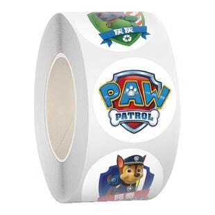 【大图释官方授权】汪队汪徽章卷卷贴创意可爱卡通贴纸儿童玩具ins贴画diy奖励手账胶带封口贴切膜装饰贴纸