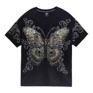 TCH潮牌烫钻短袖T恤男女个性时尚商场同款秋季新款T72C106026