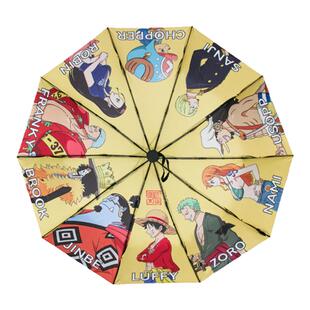 东映动画 航海王 10骨黑胶稳固抗风晴雨伞-草帽团全家福 生活周边