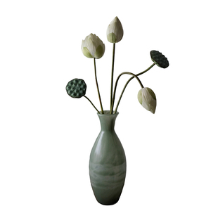 荷花仿真花高级感逼真莲蓬客厅摆件花艺插花摆设拍摄道具家居装饰