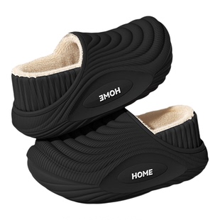 防水棉拖鞋男士冬季包跟外穿2025新款运动防滑厚底保暖加绒棉鞋男