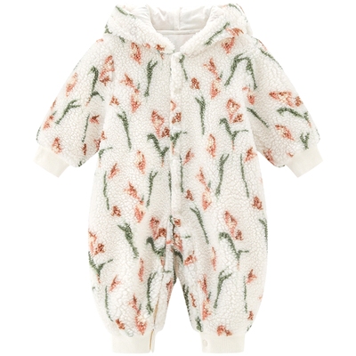 乖奇熊秋冬羊羔绒保暖连体哈衣