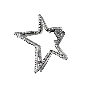 2025新款银色五角星金属抓夹发夹女生后脑勺鲨鱼夹小发卡夹子头饰