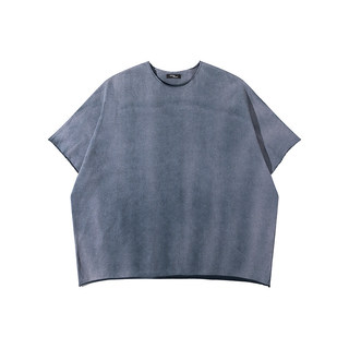 Terrawear「蓝/黑」两色重磅水洗宽松纯棉雾霾感短袖T恤 阔版松弛
