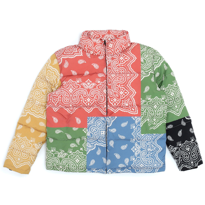 纽约潮牌Profound Foundation支线 撞色腰果花加厚羽绒棉服外套