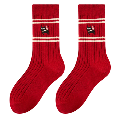 moremoli本命年红色羊毛袜礼盒装