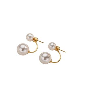 极光正圆澳白珍珠耳钉一款两戴耳环爆款S925银针轻奢小众设计耳钉