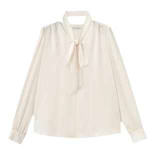 水云间知识分子风飘带衬衫女长袖系带内搭衬衣上衣通勤百搭时尚春