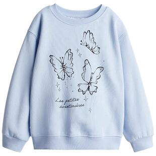 HM童装儿童女童卫衣春季舒适独角兽印花长袖套衫1216937