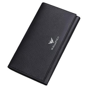 保罗多卡位卡包男士包牛皮超薄简约真皮长款钱包信用卡夹驾驶证套