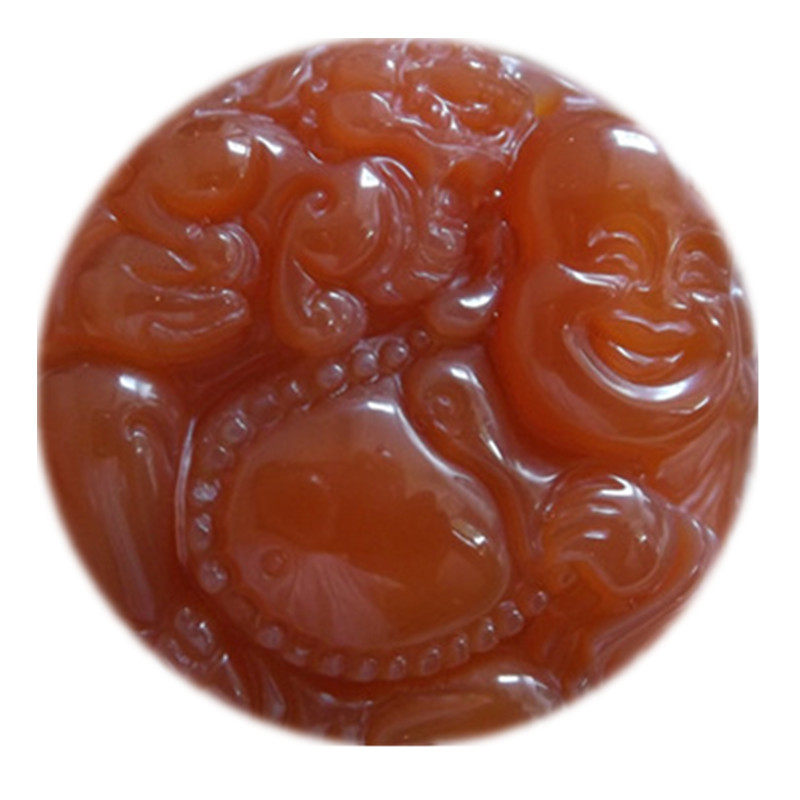 天然红玛瑙弥勒佛挂件本命年吊坠