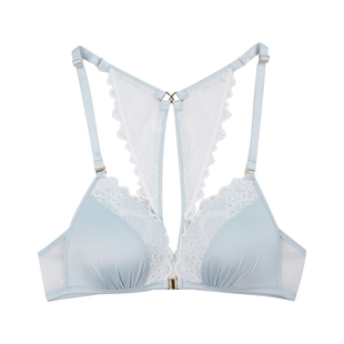 DonnaForte性感真丝无钢圈内衣前扣三角杯蕾丝美背文胸|Amphi安菲