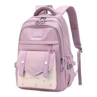 书包女初中生大容量防水轻便简约风少女高中生中学生双肩包背包