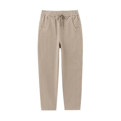 中和休闲松紧秋冬纯色长裤