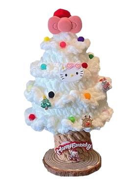 hellokitty圣诞树蝴蝶结手工毛线钩织摆件成品圣诞节创意礼物摆件