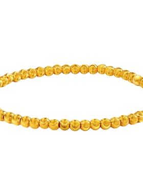 足金999纯金猫眼金珠手链黄金女