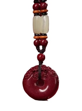 朱砂转运貔貅平安扣吊坠紫金砂项链女本命年情侣挂件