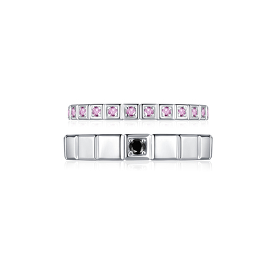 18K金工艺的纯银情侣对戒定制