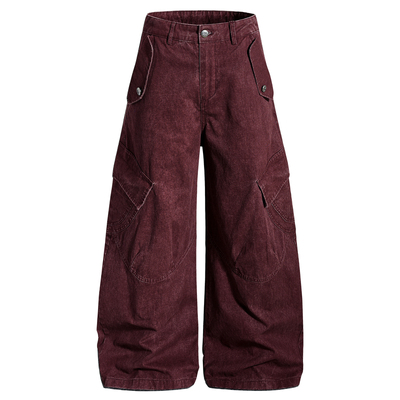 Cargo水洗做旧廓形多口袋伞兵裤