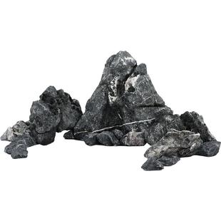 鱼缸造景酸洗青龙石鱼缸假山真石头天然摆件溪流石块装饰造景材料