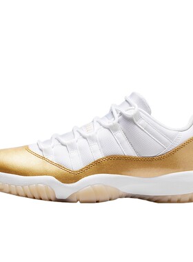 耐克女鞋 AIR JORDAN AJ11 白黄低帮运动鞋复古篮球鞋 AH7860-102