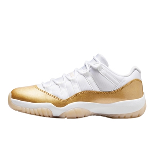 耐克女鞋 AIR JORDAN AJ11 白黄低帮运动鞋复古篮球鞋 AH7860-102