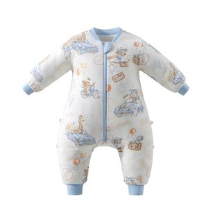 贝肽斯【肽柔】婴儿睡袋秋冬纯棉新生儿童宝宝分腿防踢被四季通用