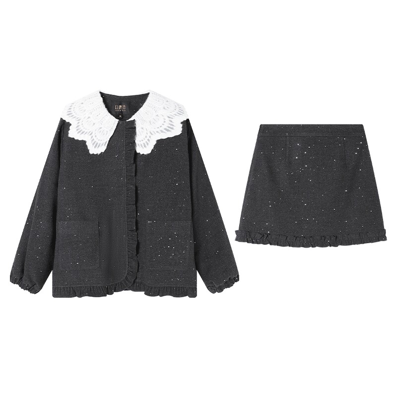 白鹿语设计感羽绒服半身裙两件套