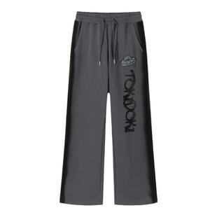 tokidoki秋冬新品冬美式喷染印花款针织裤休闲运动时尚裤子