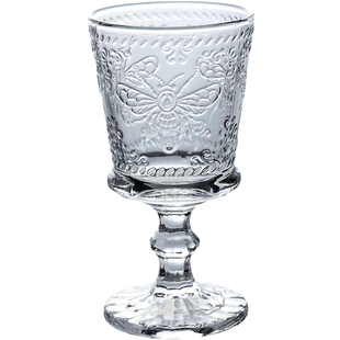 法式复古高脚杯红酒杯家用果汁杯ins玻璃杯女高颜值香槟鸡尾酒杯