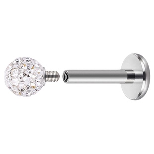 钛研社｜F136植入级钛合金包胶满钻球耳钉穿刺耳骨钉养耳洞防过敏